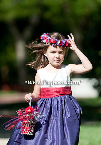 Purple and Cranberry Flower Girl Dress Pegeen Style 388