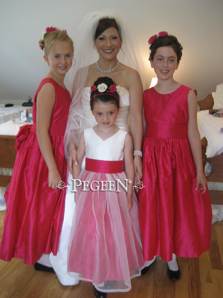 Organza and Red flower girl dresses