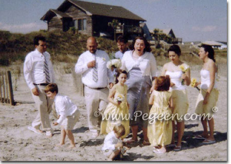 Dandelion Yellow custom silk flower girl dresses