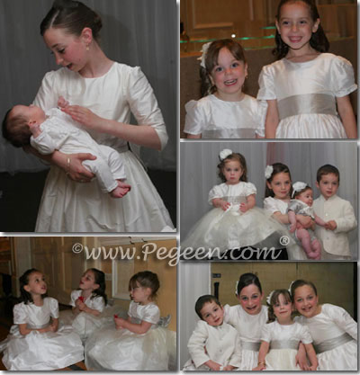 Flower girl dresses with 3/4 sleeves by Pegeen.com
