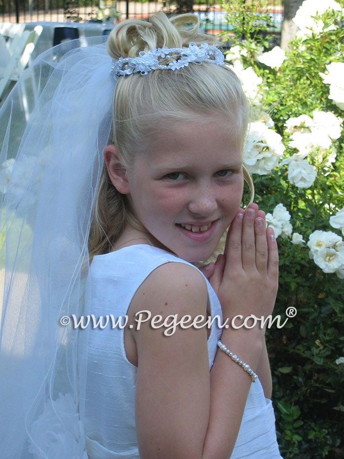 Pegeen style 313 silk flower girl or first communion dress