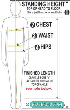 Pegeen measurement guide