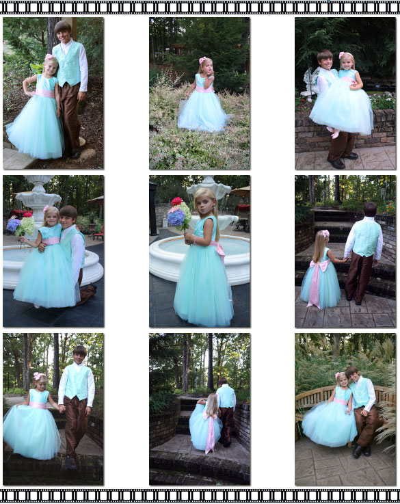 Tiffany blue and pink silk flower girl dresses