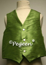 Vine Green  Boy's Silk Vest