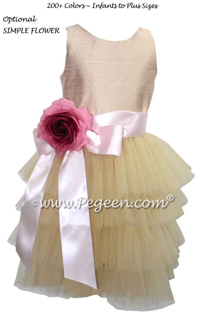 Silk budget flower girl dress Style 1101 Under $100