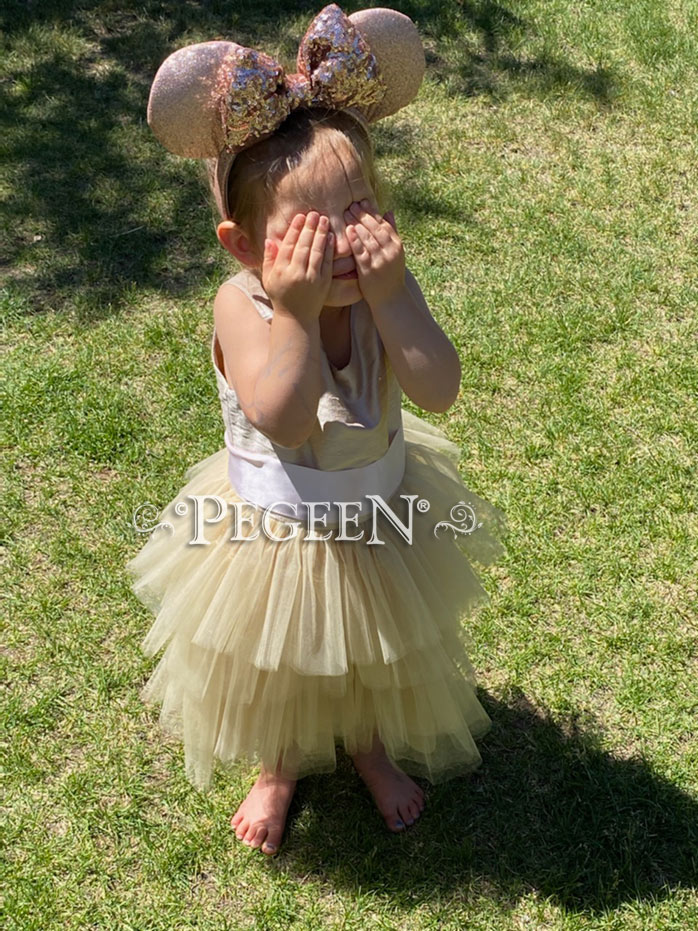 Silk budget flower girl dress Style 1101 Under $100