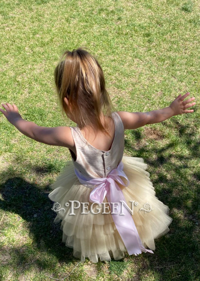 Silk budget flower girl dress Style 1101 Under $100