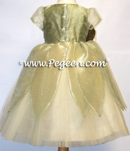 Baby Chick Princess Frog ballerina style flower girl dress with layers of tulle