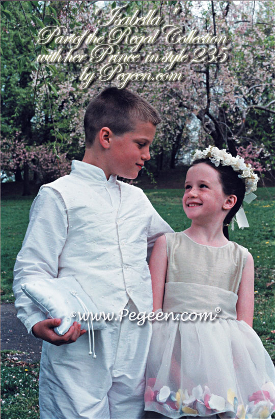Flower girl dresses and page boy suits from the Regal Collection