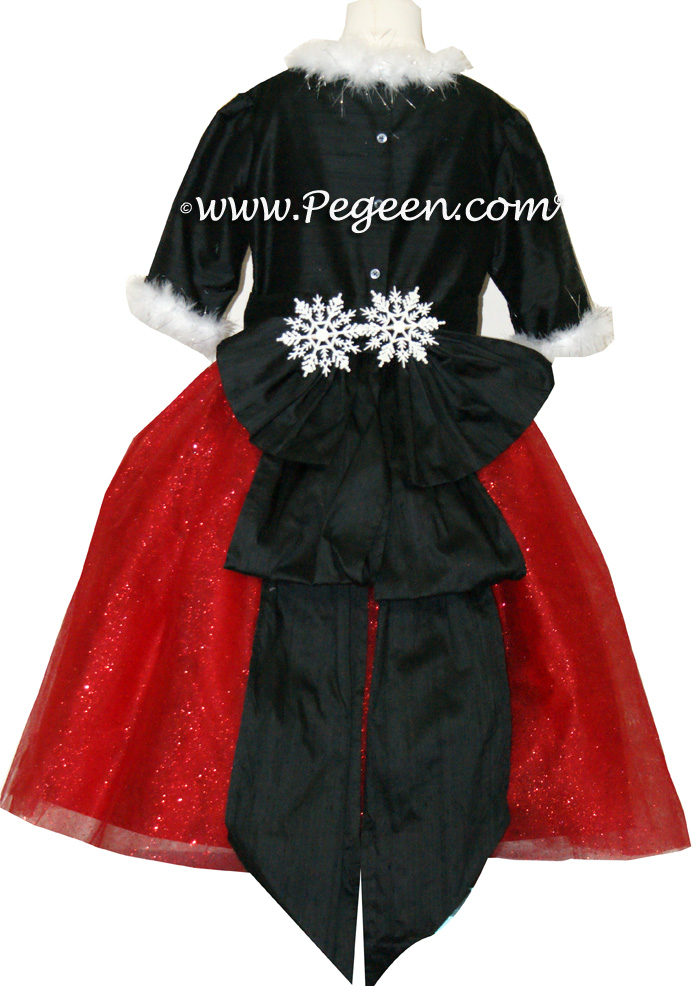 Red and Black Sparkle nutcracker, Clara or Christmas Holiday Flower Girl Dresses | Pegeen