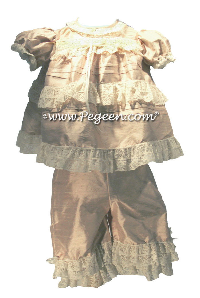 Silk 2pc Infant/Toddler dress with English laces.