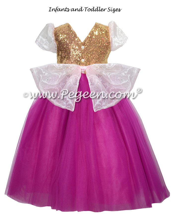 Rapunzel style flower girl dress with Cinderella Bow