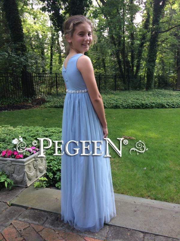 Ice Blue Jr Bridesmaids Dress for Tara Lipinski | Pegeen