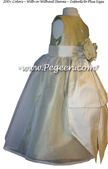 Flower Girl Dress Style 313 in Celery & Harvest Green - one of 200+ colors
