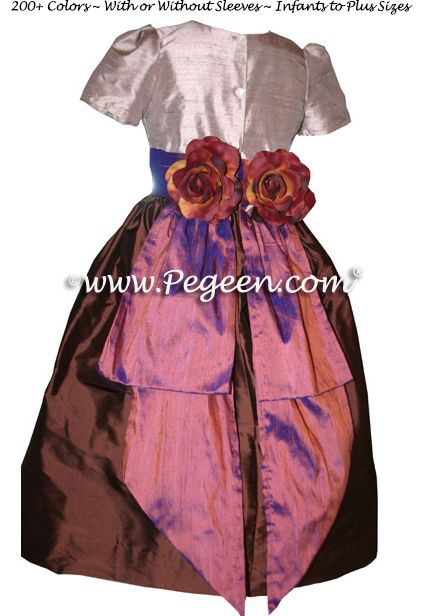 Details Flower Girl Dress Style 383 shown in Toffee, Raisin & Copper - one of 200+ colors 