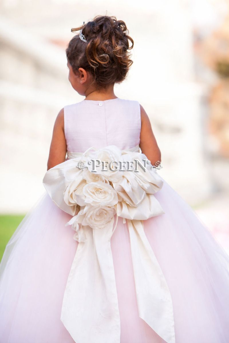 Style 402 in Ballet Pink with Signature Bustle, Crystal and Layerd Tulle