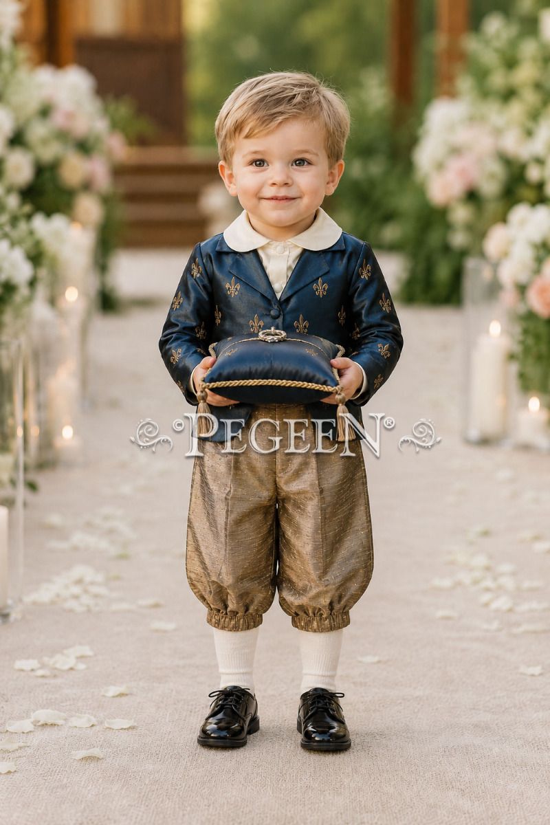 Boys Style 590 - Boys Suit with Vest, Embroidered Jacket 
