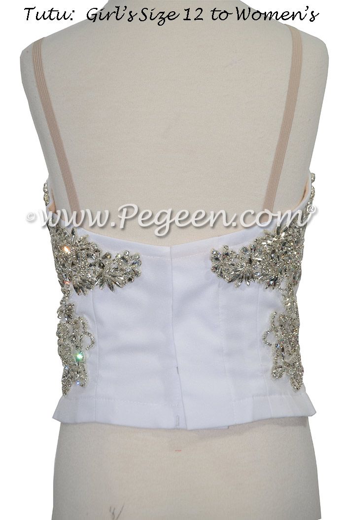 White RhinestoneTutu 700