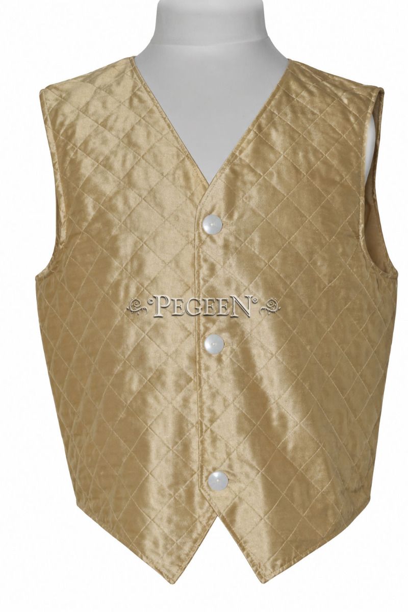 Boys Special Embroidered or Pintuck and Pearled Silk Vests