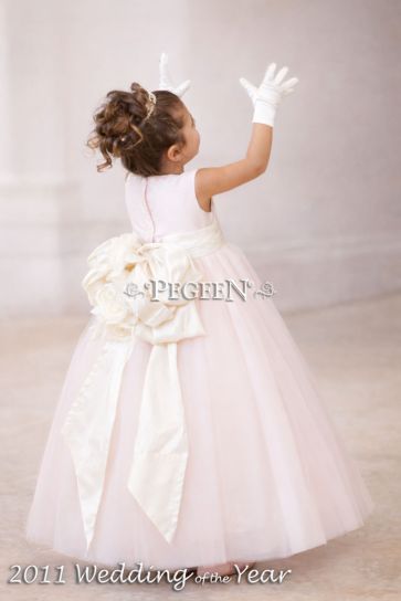 Style 402 in Ballet Pink with Signature Bustle, Crystal and Layerd Tulle
