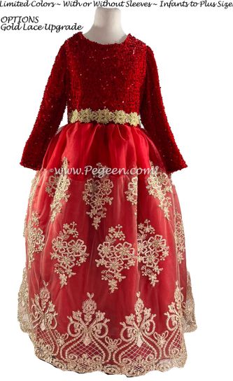 Flower Girl Dress Style 437 in sequin velvet and organza