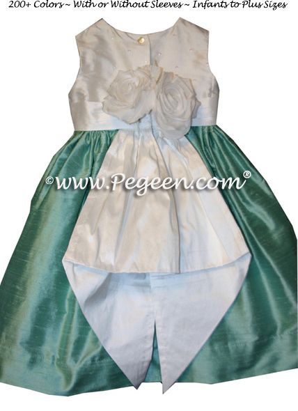 Infant - Flower Girl Dress Style 355 shown in Waterfall - one of 200+ colors