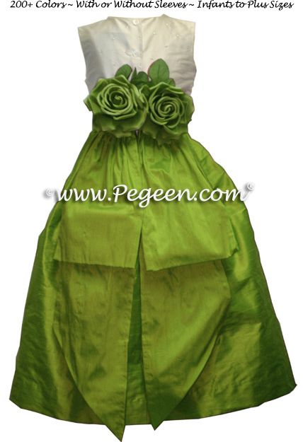 Flower Girl Dress Style 355 shown in Lime - one of 200+ colors