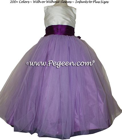 Flower Girl Dress Style 356 shown in Berry and Amethyst - one of 200+ colors