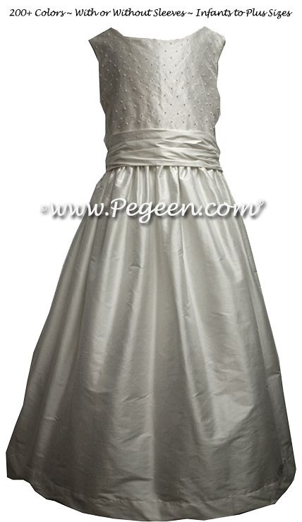 Flower Girl Dress 370 shown in Antique White - one of 200+ colors 