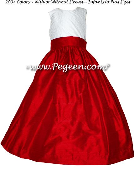 Flower Girl Dress 370 shown in Christmas Red - one of 200+ colors 