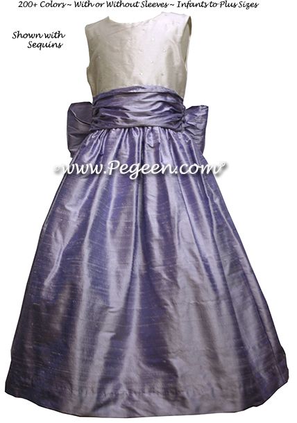 Flower Girl Dress 370 shown in Lilac/Sequins - one of 200+ colors 