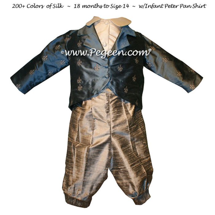 Boys Style 590 - Boys Suit with Vest, Embroidered Jacket 