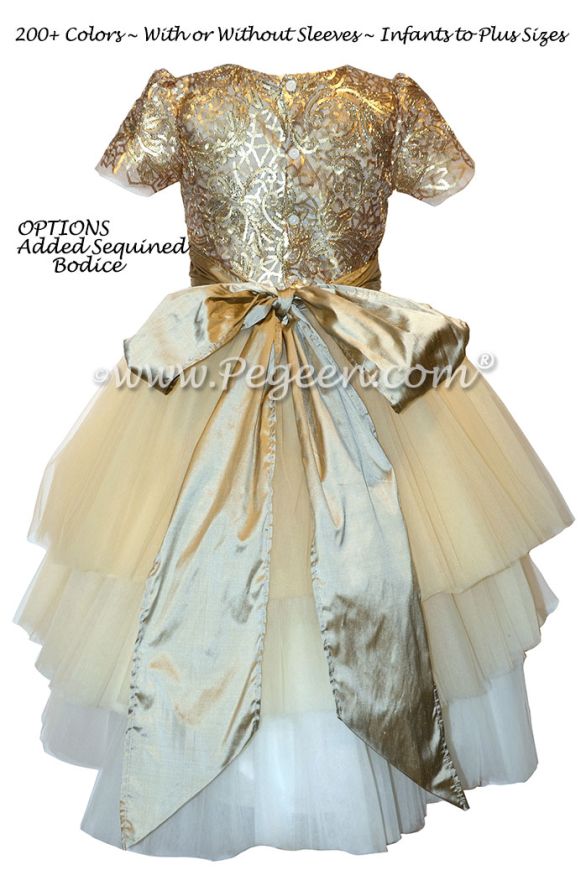 Ombre Tulle Silk Flower Girl Dress 422