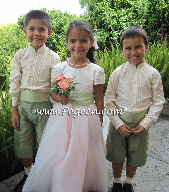 Flower Girl Dresses Style 802
.
Silk flower girl dress with a ruffled sash and double layer of organza overskirt the silk lining available in 200+ colors of silk, from infants through plus sizes