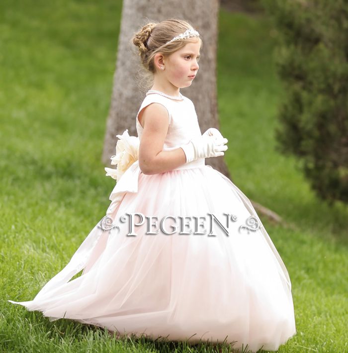 402 Blush Pink Flower GIrl Dress