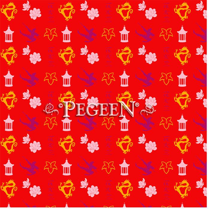 Circle Dress - Pegeen Princess Everyday Print - Mulan  Red
