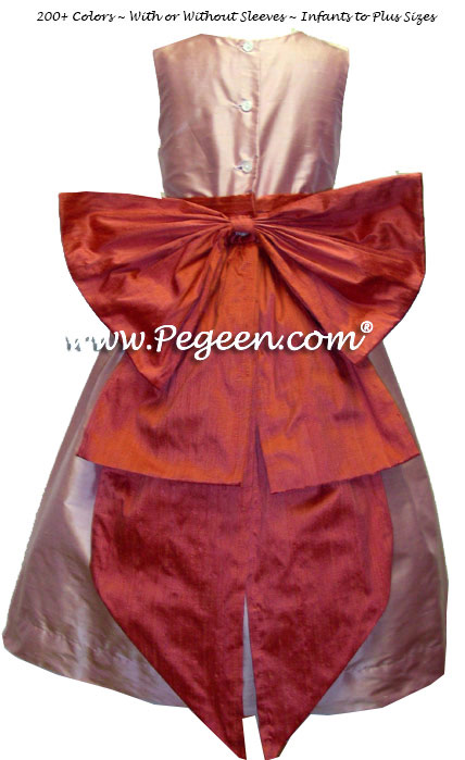 Style 345 Lotus Pink silk with a Spice Cinderella sash
