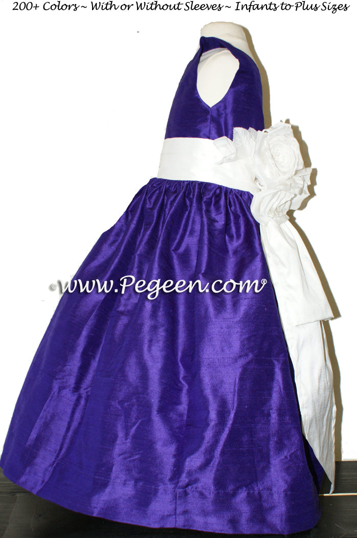 Purple Customized Silk Flower Girl Dresses | Pegeen Dress Dreamer