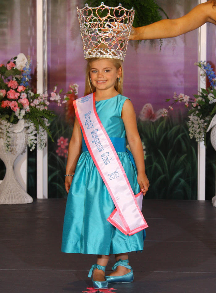 Style 345 pageant dress in Tiffany blue and turquoise with Cinderella Bow