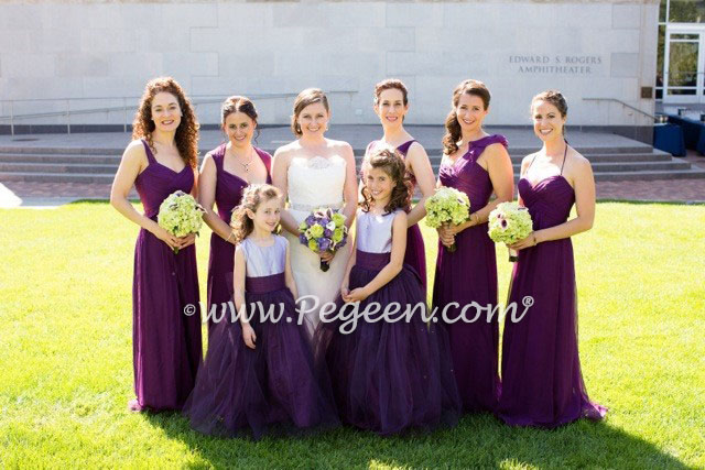 Eggplant flower girl dresses made this wedding perfect for the fall