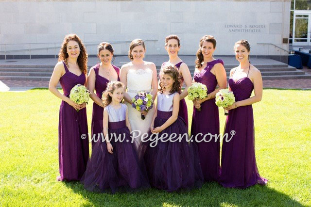 Aubergine flower girl dresses hotsell