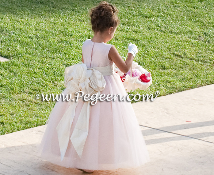 Flower girl dress of The Year - Style 402 in Ballet Pink and Bisque
