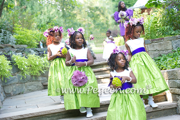 Lime green store flower girl dresses