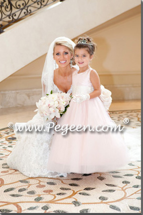 Flower girl dress of The Year - Style 402 in Ballet Pink and Bisque