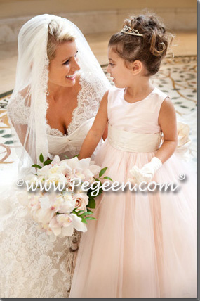 Flower girl dress of The Year - Style 402 in Ballet Pink and Bisque