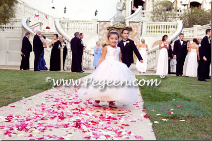 Flower girl dress of The Year - Style 402 in Ballet Pink and Bisque