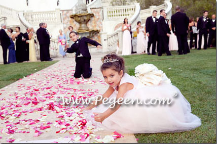 Flower girl dress of The Year - Style 402 in Ballet Pink and Bisque