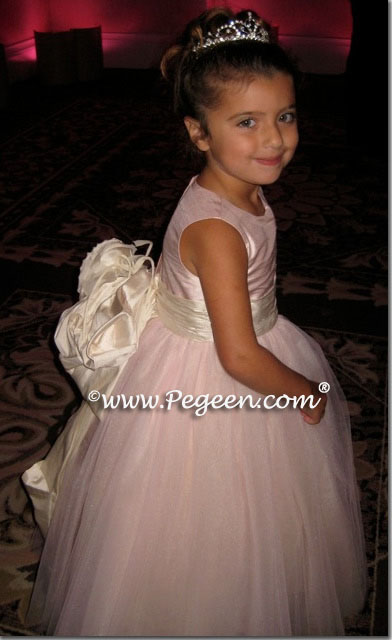 Flower girl dress of The Year - Style 402 in Ballet Pink and Bisque