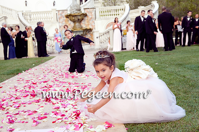 Flower girl dress of The Year - Style 402 in Ballet Pink and Bisque