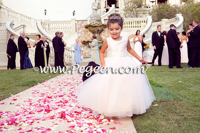 Flower girl dress of The Year - Style 402 in Ballet Pink and Bisque